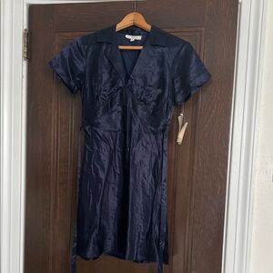 90s Navy Short Babydoll Dress by Rampage